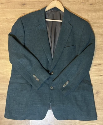 Vintage Paul Stuart Blazer 48L Tall Hunter Green Tweed Wool Linen Silk Blend - Image 1 of 4