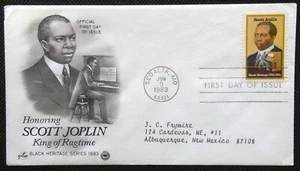 Scott 2044 FDC Scott Joplin Black Heritage Series Art Craft PCS Cachet ADDRESSED - Picture 1 of 3