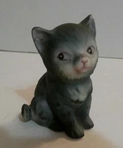 Vintage Small Grey Kitten Lefton's 2013 Made in Japan - Picture 1 of 10