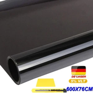 600x76cm Tönungsfolie Scheibenfolie Sonnenschutzfolie 5%VLT Auto Fensterfolie - Bild 1 von 15