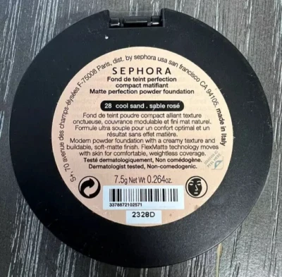 Sephora Matte Perfection Powder Foundation ~ 28 Cool Sand ~ Full Size 0.264 oz - Image 1 of 4