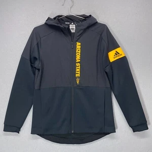 adidas Arizona State Sun Devils Jacket Mens Small Black Zip Up Hood - Picture 1 of 13