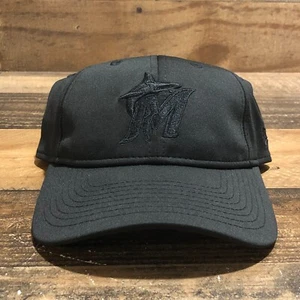 Miami Marlins Hat Strapback Cap Womens Black On Black New Era MLB Baseball Fan - Picture 1 of 12