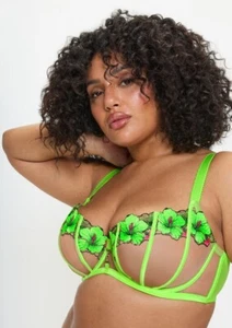 Ann Summers Caged Hibiscus Fuller Bust Non Padded Balcony Bra 32DD~44G RRP £36 - Picture 1 of 6