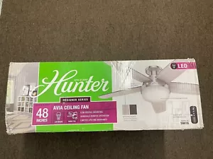 Hunter 48" Avia Low Profile Ceiling Fan w LED Light Remote Control NIB 59416 - Picture 1 of 2