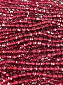 AAA Natural red Mozambique Garnet beads diamond Faceted Round 15.5" Strand - Picture 1 of 8