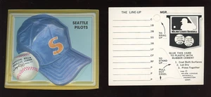 1969 FLEER CAP PLAQUES SEATTLE PILOTS W/LINE UP CARD 521430 (KYCARDS) - Picture 1 of 1