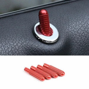 Fit For Benz GLK 2009 2010-2015 Red Aluminum Inner Door Lock Down Bolt Trim 4PCS - Imagen 1 de 9