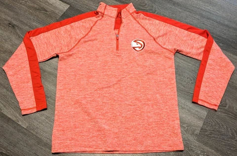 Antigua NBA Atlanta Hawks Pullover 1/4 Zip Jacket Mens Size Medium Red NWOT Cover
