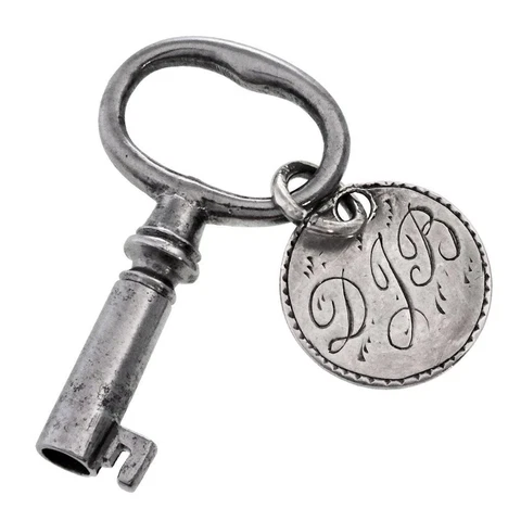 Antique Key - Hand Engraved VICTORIAN Love Token (DJB) & Key - ref.k615 Cover