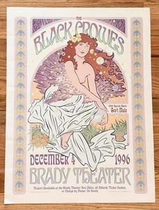 Vintage The Black Crowes In Concert Poster 1996 Brady Theater Tulsa - Picture 1 of 10