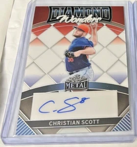 2024 LEAF METAL RED WHITE BLUE AUTOGRAPH DIAMOND WONDERS CHRISTIAN SCOTT /3 METS - Picture 1 of 2