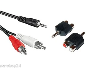 3,5mm Stereo-Klinken Stecker auf 2x Cinchkupplung Chinch Adapter Kabel - Afbeelding 1 van 8