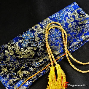 Blue Dragon Silk Sword Bag for Japanese Samurai Katana Wakizashi Sword Protect - Picture 1 of 4