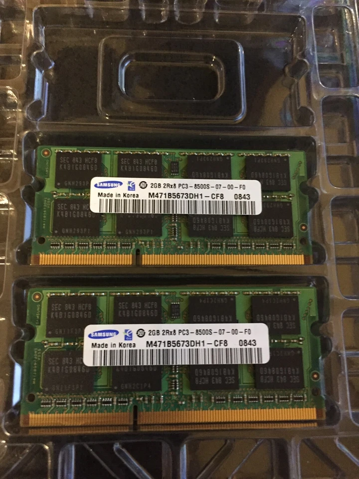 Apple 4GB (2x2GB) DDR3 SODIMM 1066MHZ 8500 MacBook Pro Mac Mini iMac Memory RAM - Image 1 of 1