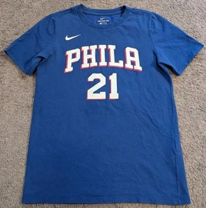 Nike NBA Philadelphia 76ers Joel Embiid #21 T-Shirt Jersey Youth Medium 10/12 - Picture 1 of 4