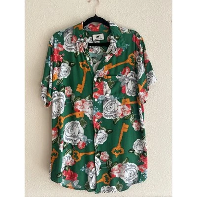 Maison Noir Button Down Shirt Men's Size Medium Floral Hawaiian Summer - Image 1 of 4