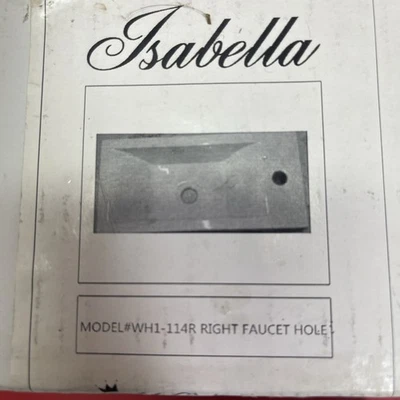 Fregadero Isabella modelo #WH1-114R orificio derecho para grifo Foto 1 de 4