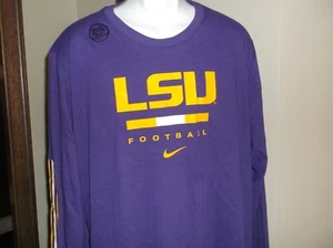 LSU Tigers Football Nike Dri Fit shirt Men's Large new with tags - Free Ship - Picture 1 of 5