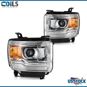 For 2014-2018 2019 GMC Sierra Headlights Assembly Pair Driver+ Passenger Side - Picture 1 of 9