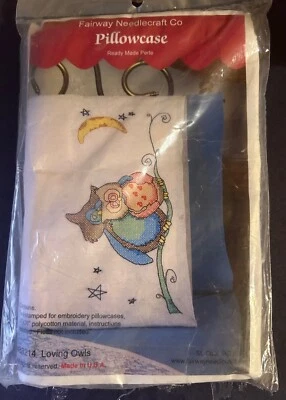 Fairway Needlecraft Co. Funda de Almohada "Loving Owls" Nueva #83214 Foto 1 de 2