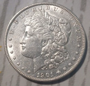 1901 morgan silver dollar High Au clean - Picture 1 of 4