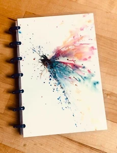 Aquarell Libelle Vorder-/Rückseite Set 4 Verwendung mit Mini Happy Planer ~ - Bild 1 von 4