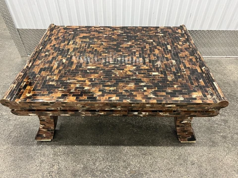 Stunning  1970's Tessellated Horn Coffee Table Cover