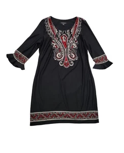NWT $60 Perceptions Knit Ponte Black/Red Size-16 Dress - Picture 1 of 4