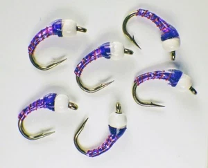 Eistüte Nymphen Chironomid Holo Purple - Premium Forelle Fliegenfischen Fliegen - Bild 1 von 24