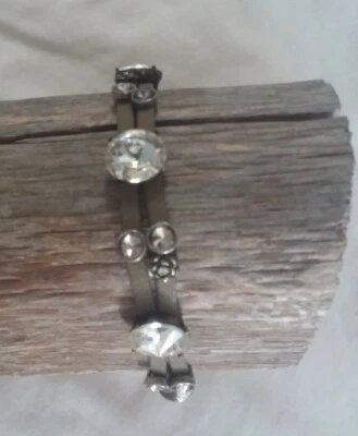 Pulsera envolvente Tivoli marca fósil de colección años 2000 gema grande brillante glamour joyería de cuero Foto 1 de 4