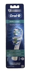 Oral-B DUAL CLEAN Replacement Brush Heads Pack Of 3 Ready To Ship, Free Shipping - Picture 1 of 3