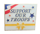 "Support Out Troops" Yellow Ribbon Army Navy & Air Force Pin Badge LAST FEW