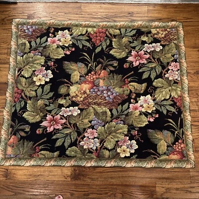 Tapiz Europeo Floral Fruta Forrado Pesado Colgante de Pared Grande 45x55 Decoración del Hogar Foto 1 de 4