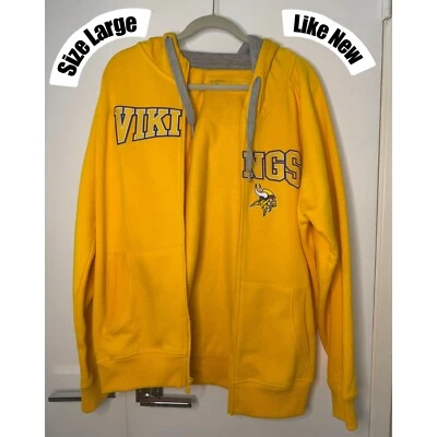Minnesota Vikings Hoodie LARGE Hooded Sweatshirt Jacket, Yellow Gold -FREE SHIP - Image 1 of 4
