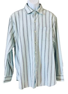 Tommy Bahama Button Down Hemd Herren XL Seide Baumwollmischung blau gestreift - Bild 1 von 10