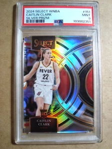 2024 Caitlin Clark Panini WNBA Select Rookie Premier Silver Prizm RC PSA MINT 9 - Bild 1 von 3