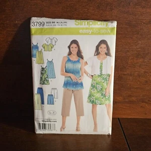 Simplicity 3799 Sewing Pattern Dress Tunic Pants Shorts Jacket Sizes M-XXL Uncut - Picture 1 of 3