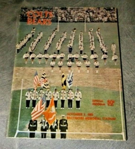 1963 BALTIMORE COLTS V CHICAGO BEARS OFFICIAL PROGRAM NFL PRO FOOTBALL MEMORIAL - Picture 1 of 5