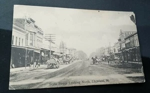Cartolina State Street Litchfield Illinois Rotograph Co. 1908 - Foto 1 di 4