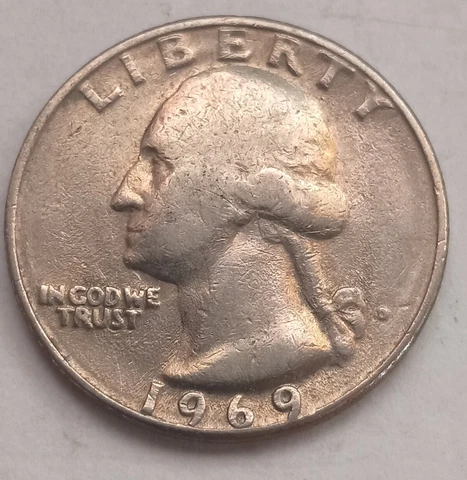 1969 Washington Quarter NO MINT MARK with RIM Error Q60 FREE SHIPPING Cover