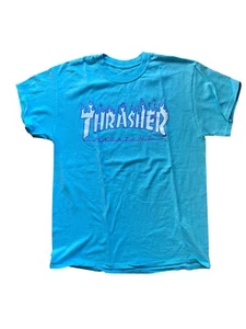 Vintage Thrasher Magazine T-Shirt 90s 00s Thrasher Flame Script Size Med - Bild 1 von 3