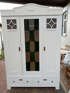 Kleiderschrank 1920 Weiss Shabby Chic Vintage Antikhandel Ellrich - Bild 1 von 1