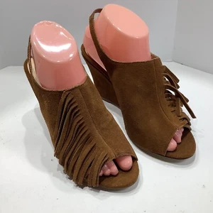 Chinese Laundry Scout Sandalen seitliche Quasten Größe 8M braun Leder zehenfrei, neu - Bild 1 von 7