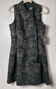 Vince Camuto Dress Cocktail/ Party Size 12 Short Mini Black/Gold/Green NWT - Picture 1 of 9