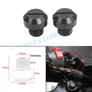 Pair Motorcycle Motorbike Mirror Blanking Plugs M10 Screws Bolts Caps Right-hand - Picture 1 of 4