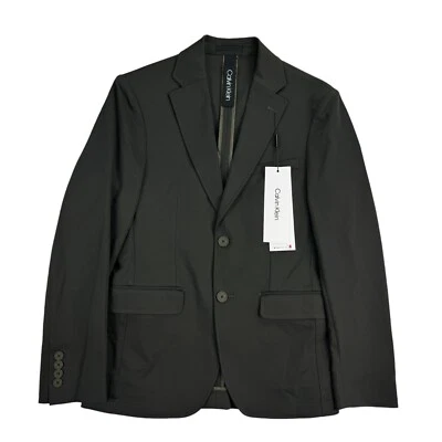 Calvin Klein Para Hombres X Calce Ajustado Elastizado Tejido Sólido Traje Chaqueta Verde Oliva 36S Foto 1 de 4