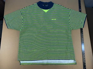 Vintage 80s 90s Grunge Surf Skate T Shirt Blank USA Made Stripe Neon Tee Dayglo - Picture 1 of 8