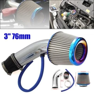 3"/76mm Car CNC Aluminum Pipe Turbo Piping Cold Air Intake Filter Flow Hose Kit - Picture 1 of 9