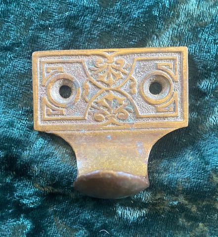 Large Antique Solid Brass Window Sash Pull Lift Ornate Eastlake Victorian Design Cover